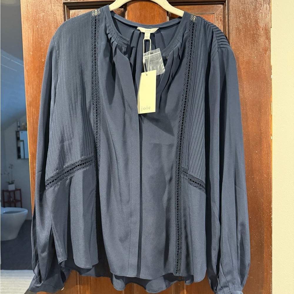 Joie Blue Blouse Elegant and Versatile - Picture 1 of 4